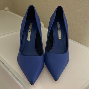 Zara Blue Pointed Toe Heels